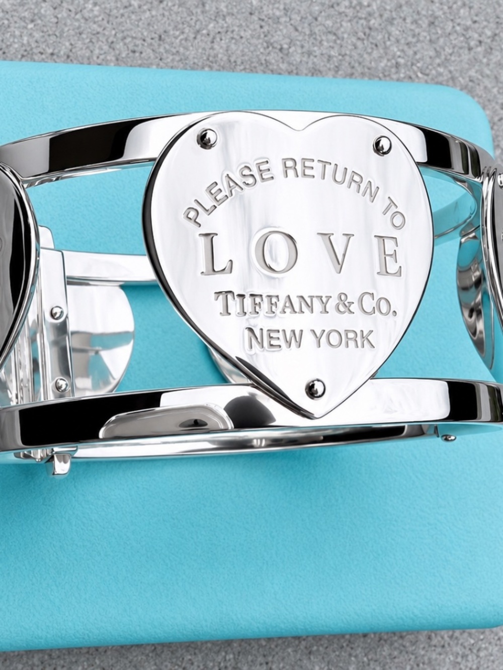 Rare and Retired Tiffany & Co Love Hinged Bangle Bracelet, Medium